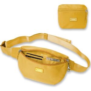 Yellow Foldable Crossbody Bags for Women & Men - Anti-Theft RFID-Safe Fanny Pack